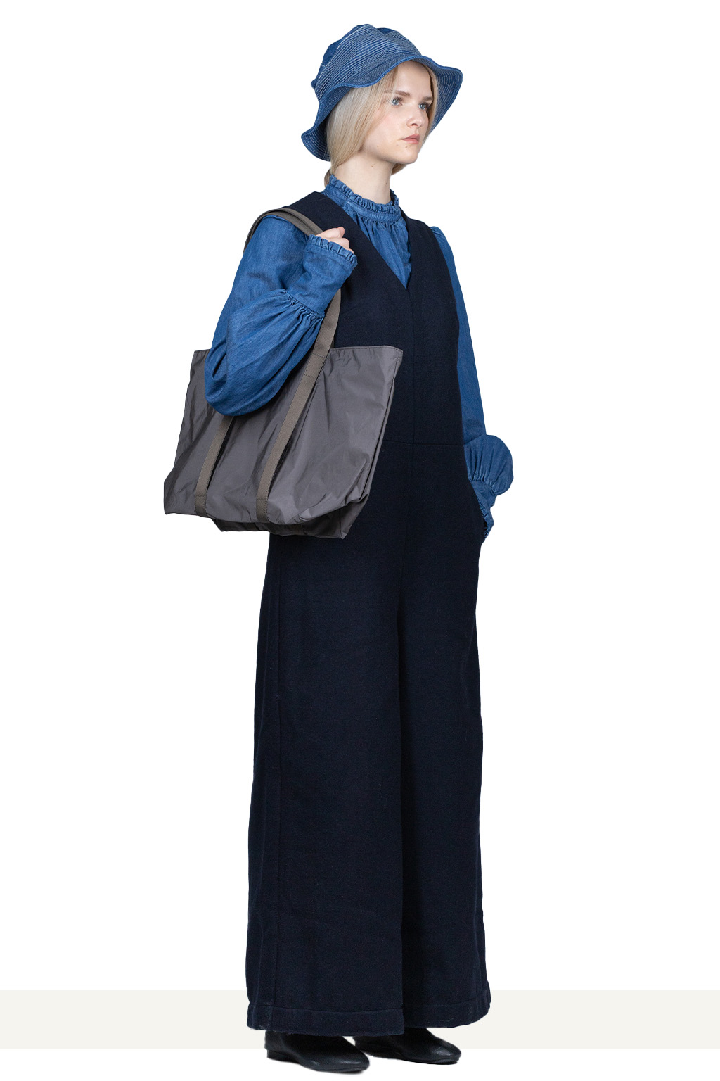Kapital Melton Wool Gilet Overall - Navy