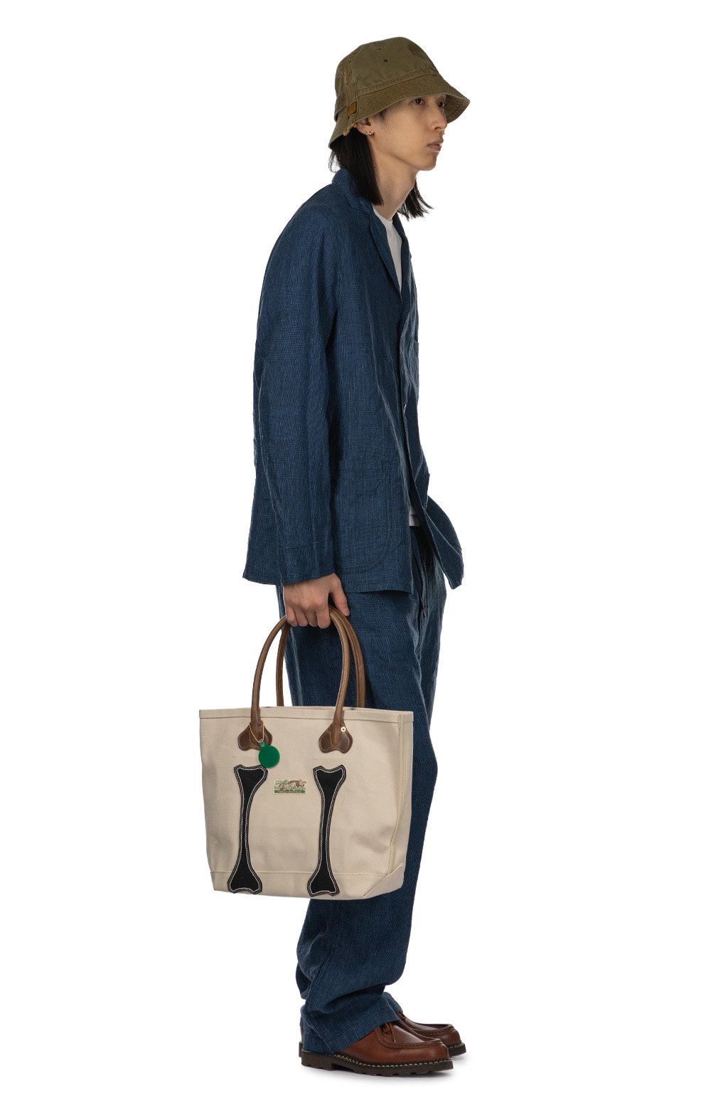 Kapital - No.4 Canvas KO.TSU.KO.TSU. Tote Bag   S - Ecru x Black