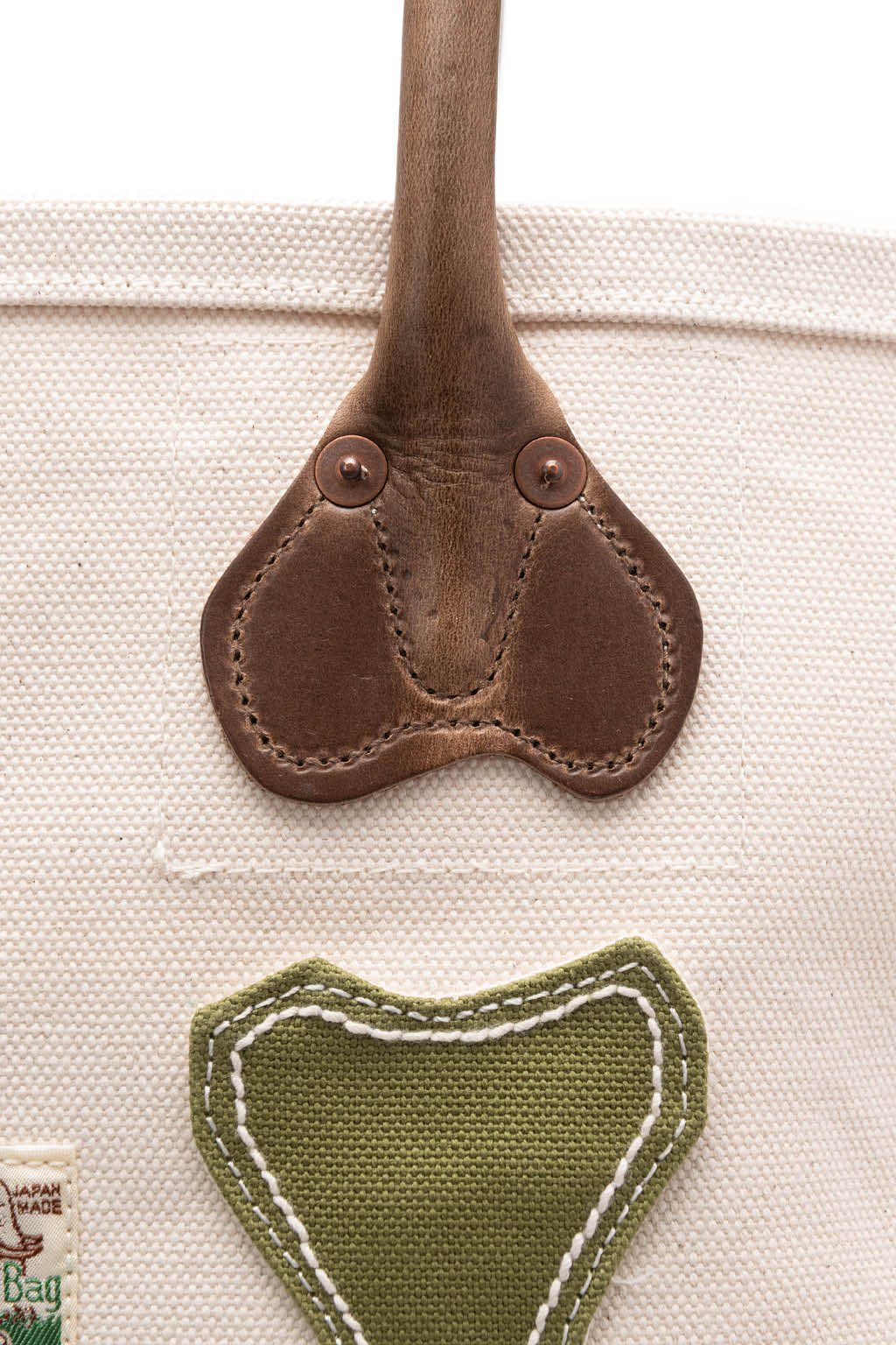 Kapital - No.4 Canvas KO.TSU.KO.TSU. Tote Bag   S - Ecru x Khaki	