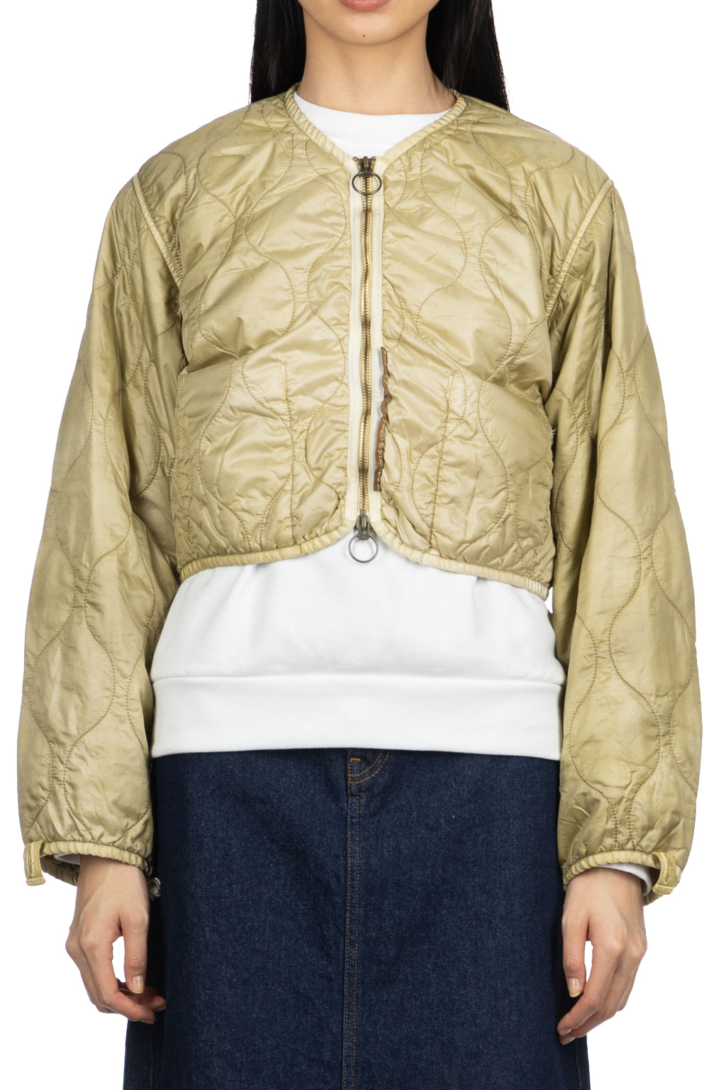 KAPITAL - KAPITAL ボレロ Kapital | Nylon Quilting Dip-Dye Lining Cropped Bolero