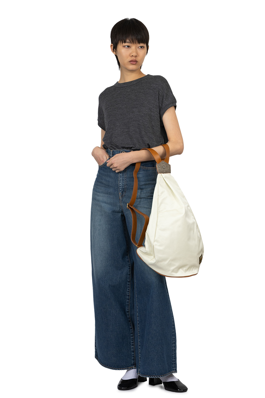 Kapital - Nylon x Leather HARVEY MEDICINE Rucksack - White