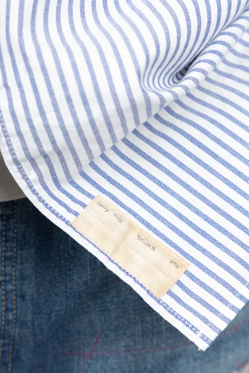 Kapital - OX Stripe Drizzler Work Shirt - Blue