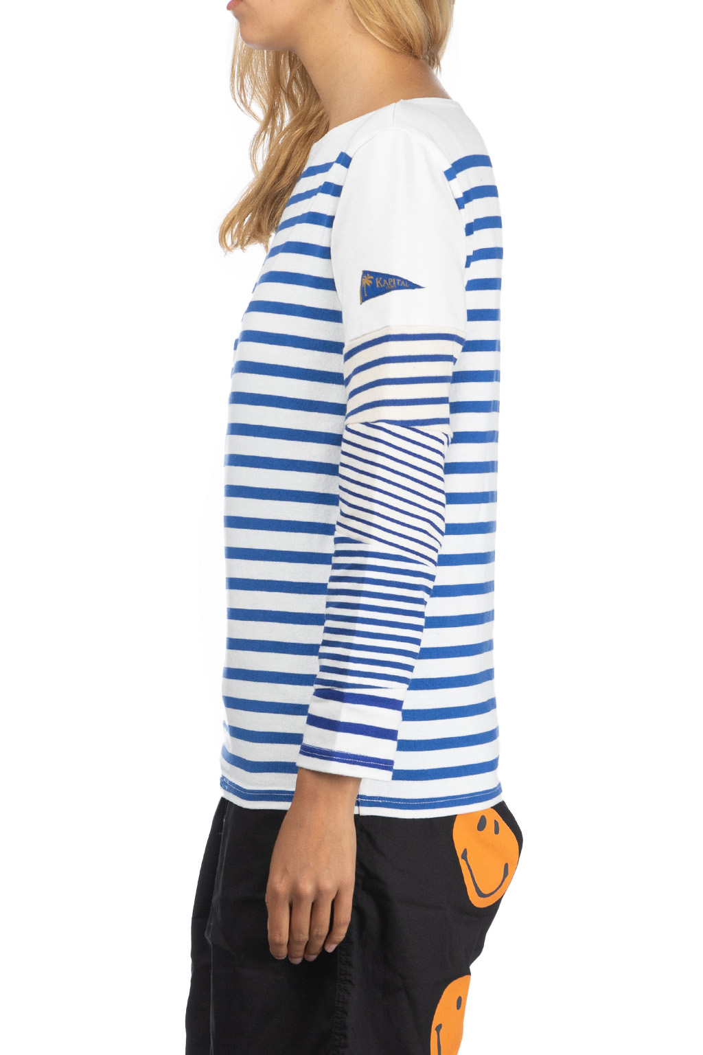 Kapital PANEL Stripe Jersey Hippie Sleeve T