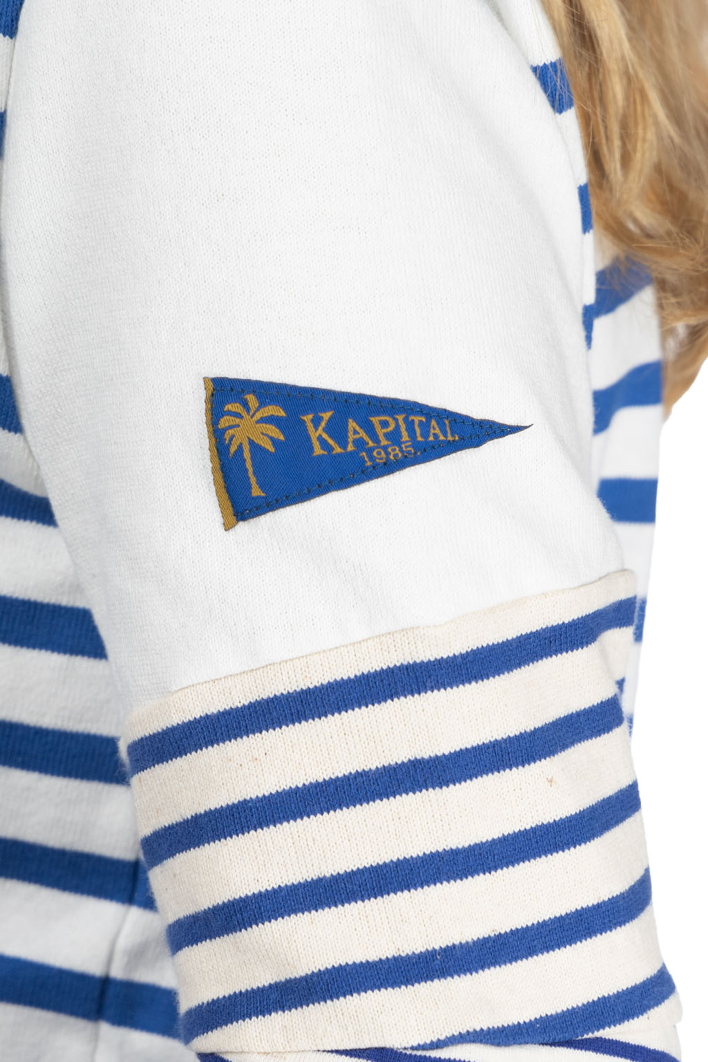 Kapital PANEL Stripe Jersey Hippie Sleeve T