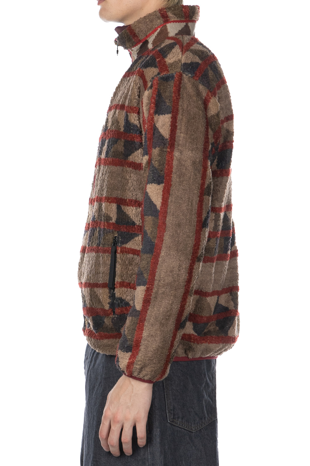 Kapital PUEBLO Stripe Fleece Zip Blouson