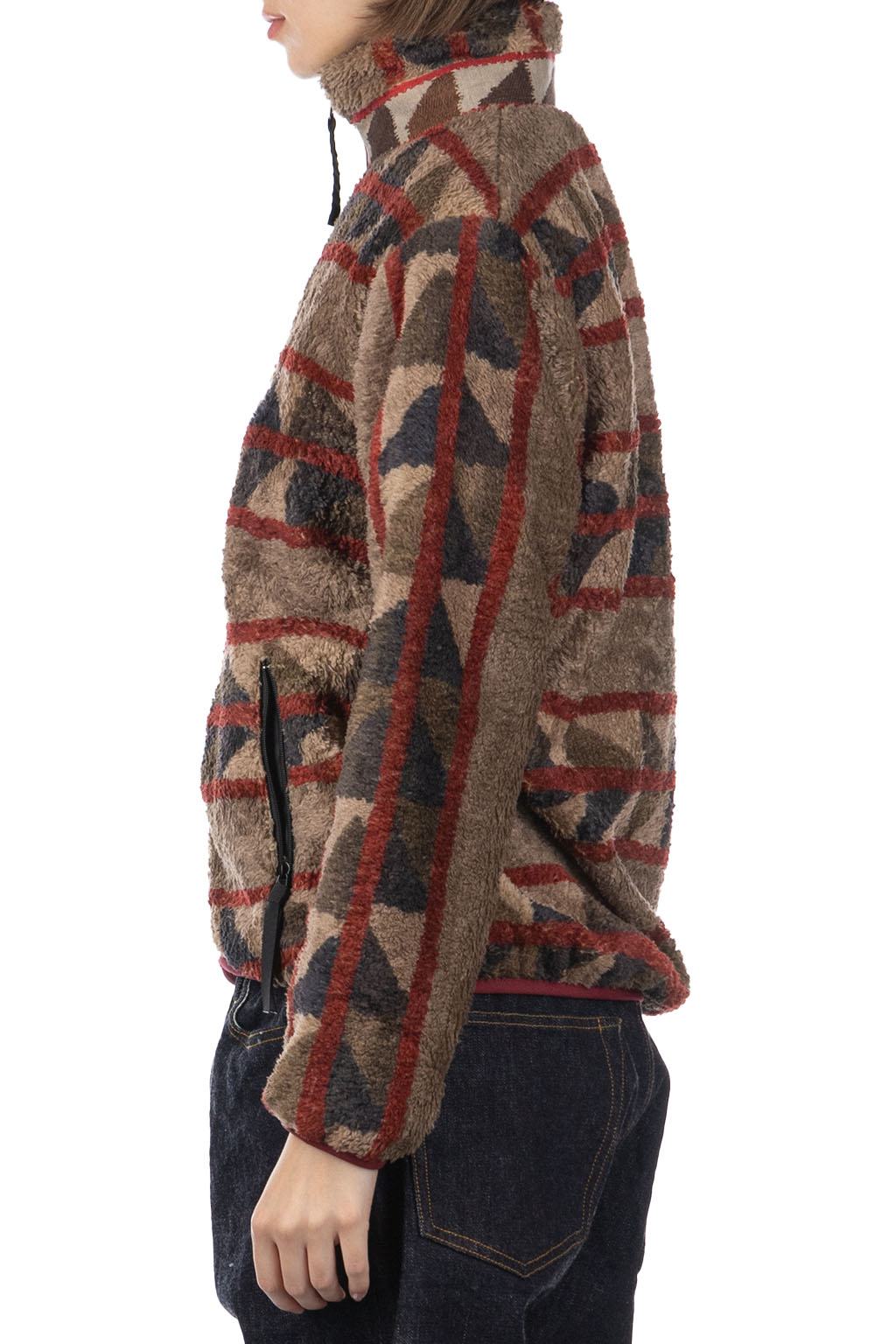 Kapital PUEBLO Stripe Fleece Zip Blouson