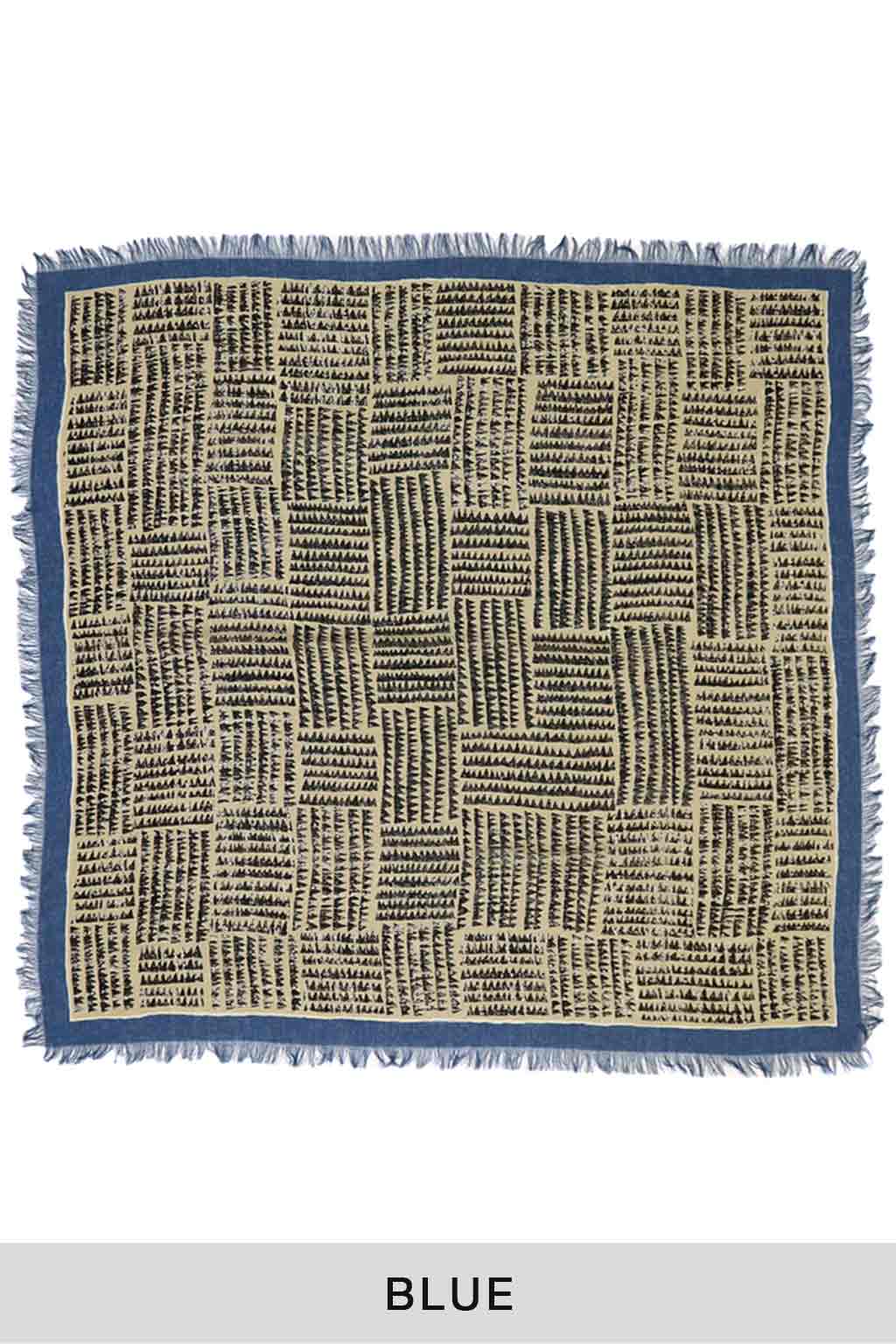 Kapital - Rayon Fringe Stole (HACKSAW-BLOCK) - 3 Color Choices