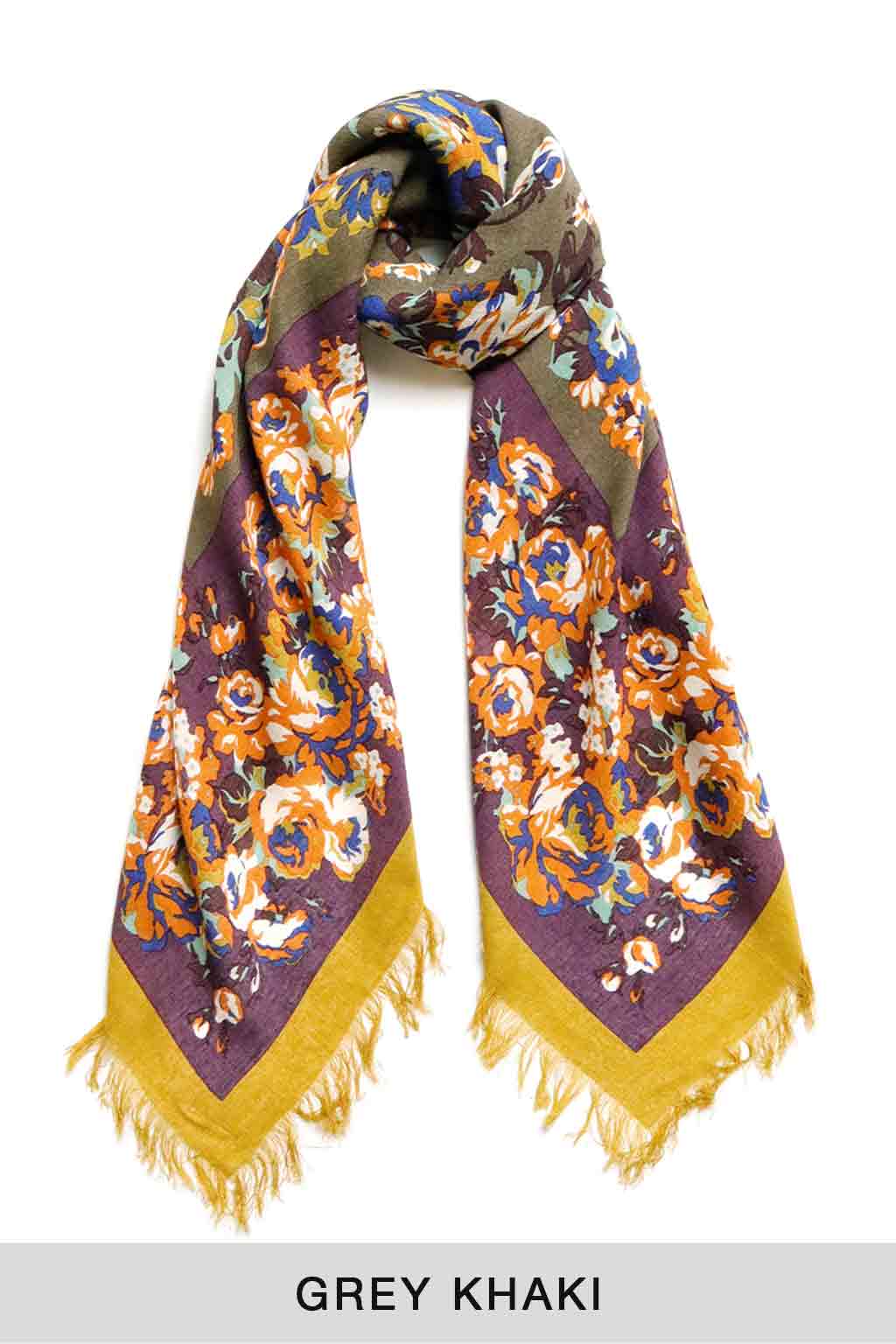 Kapital - Rayon Fringe Stole NADESHIKO Champetre - 2 Color Choices