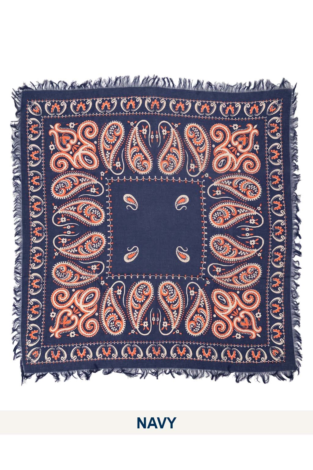 Kapital - Rayon Fringe Stole (SAMBO Paisley) 40x40 - 2 Color Choices