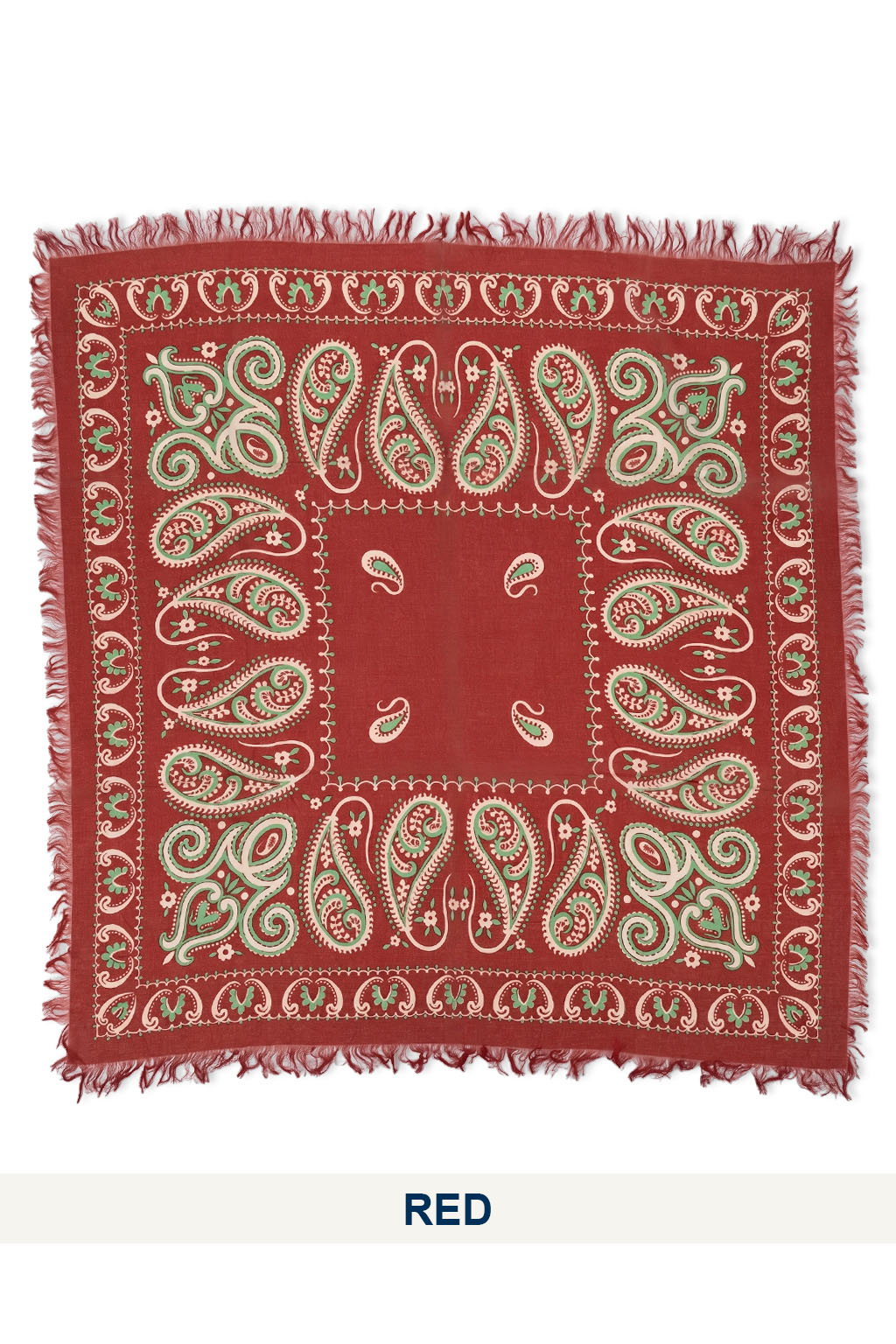 Kapital - Rayon Fringe Stole (SAMBO Paisley) 40x40 - 2 Color Choices
