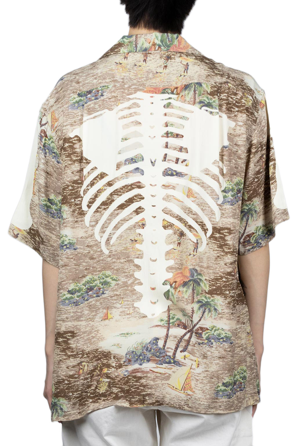 Kapital Rayon KAMEKAMEHA BONE Aloha Shirt - Brown