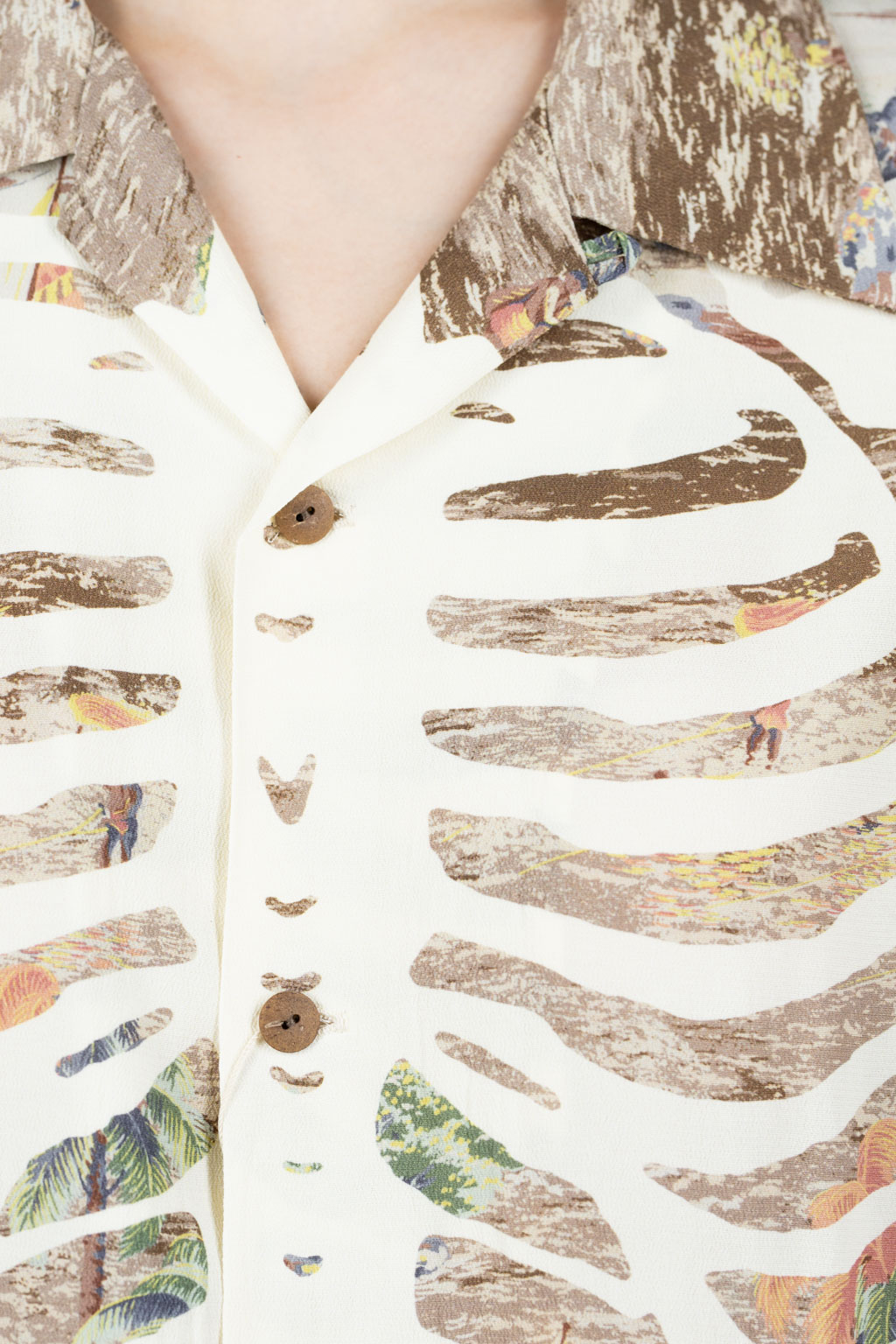 Kapital Rayon KAMEKAMEHA BONE Aloha Shirt - Brown