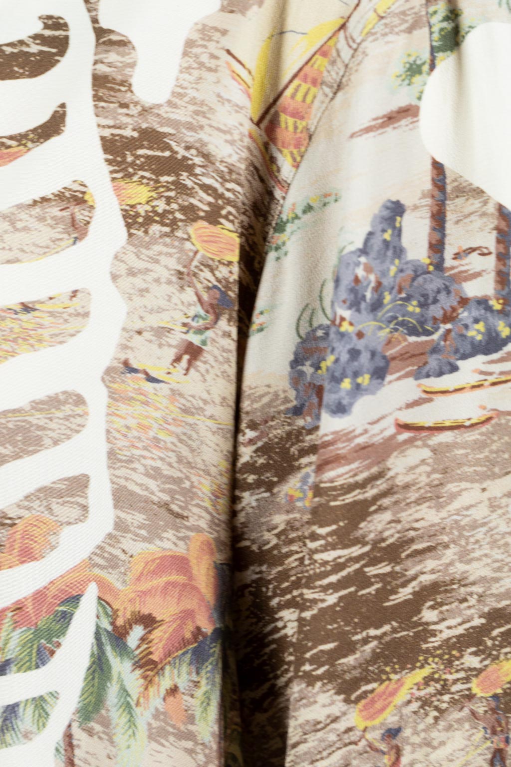 Kapital Rayon KAMEKAMEHA BONE Aloha Shirt - Brown