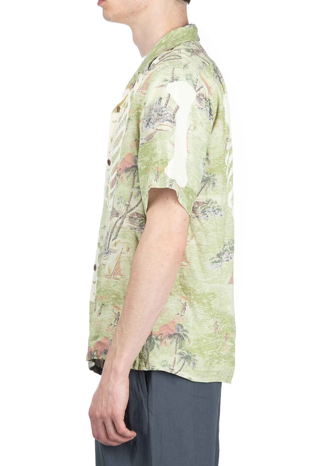 Kapital - Rayon KAMEKAMEHA BONE Aloha Shirt - Khaki