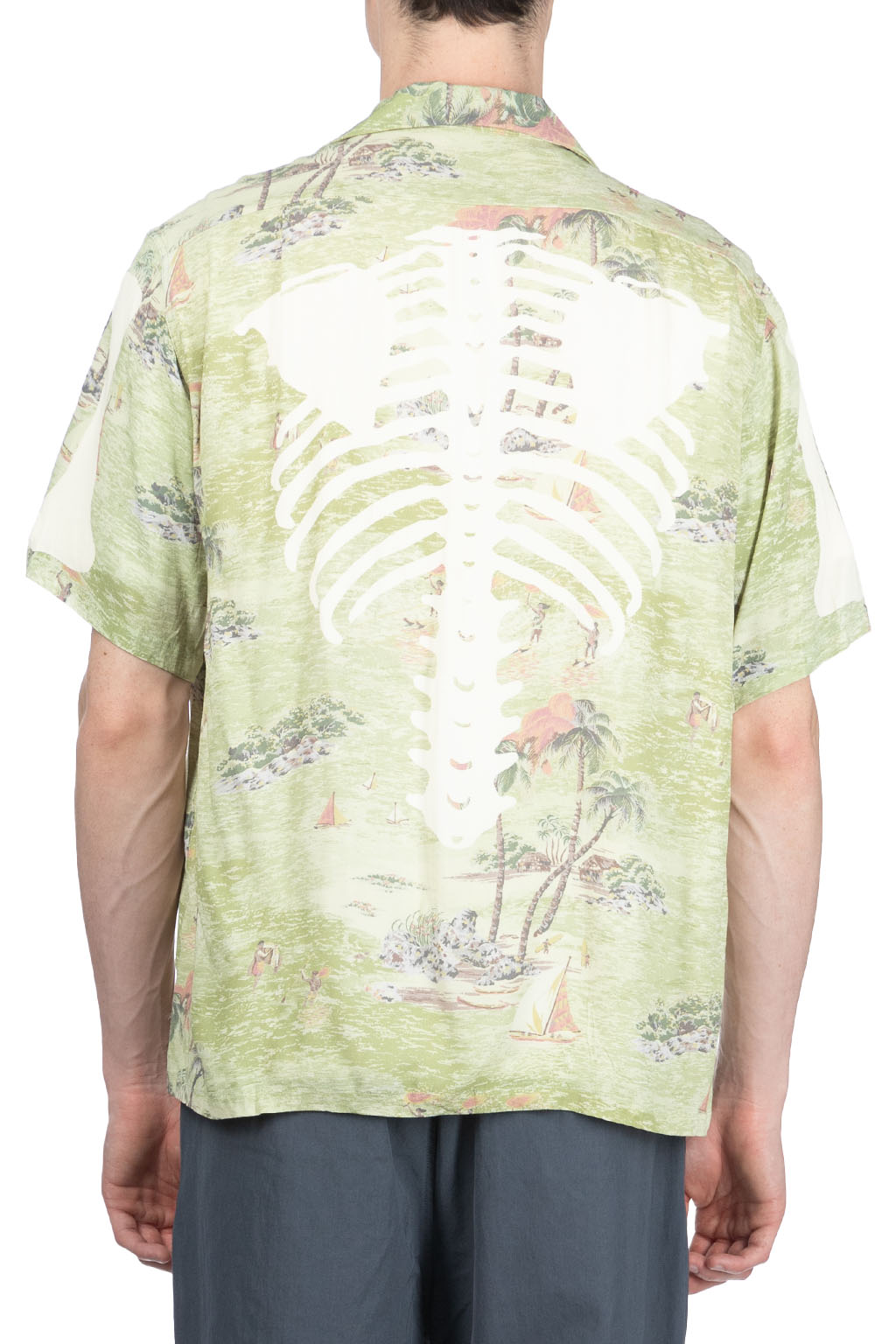 Kapital - Rayon KAMEKAMEHA BONE Aloha Shirt - Khaki