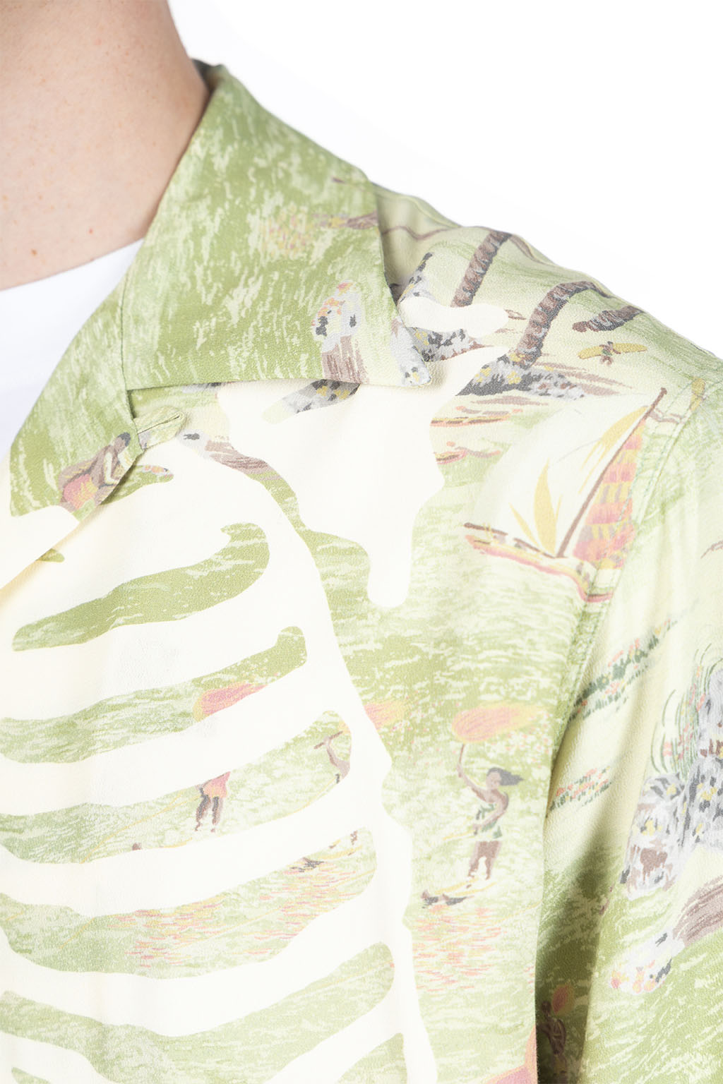 Kapital - Rayon KAMEKAMEHA BONE Aloha Shirt - Khaki