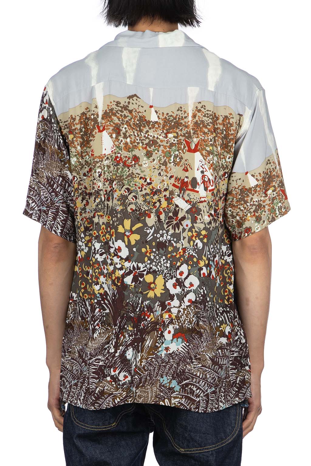 Kapital - Rayon NABAJO LAND Aloha Shirt - Light Grey