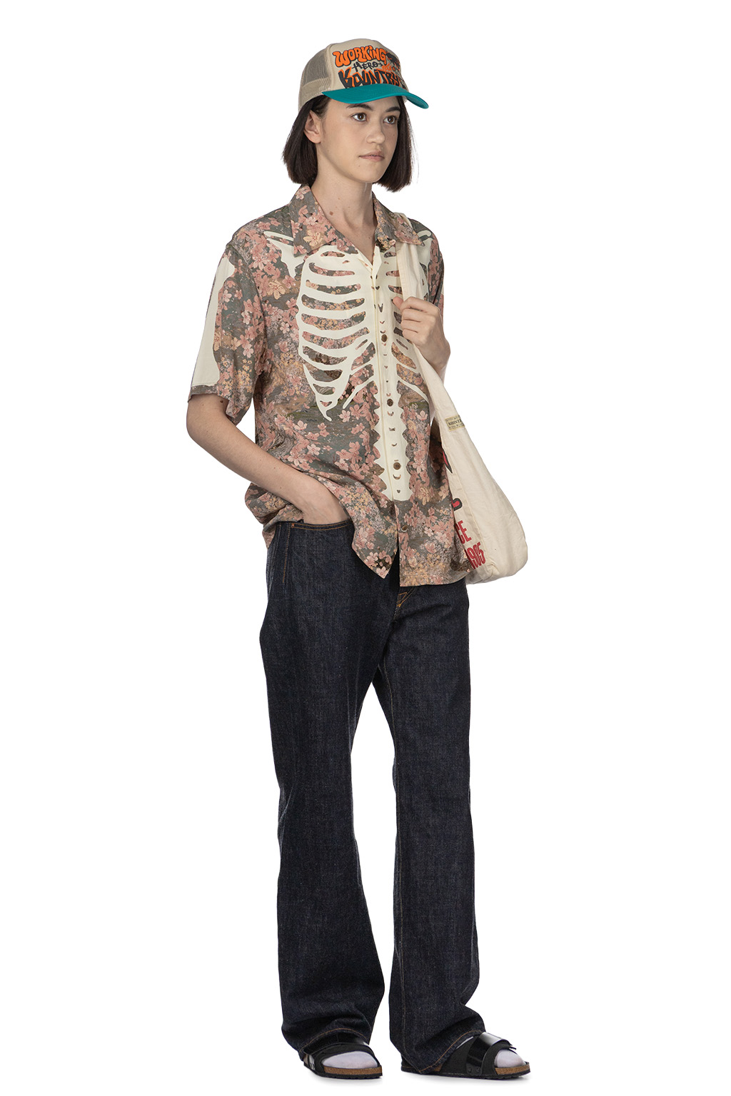 Kapital - Rayon SAKURA-BONE Aloha Shirt - Khaki