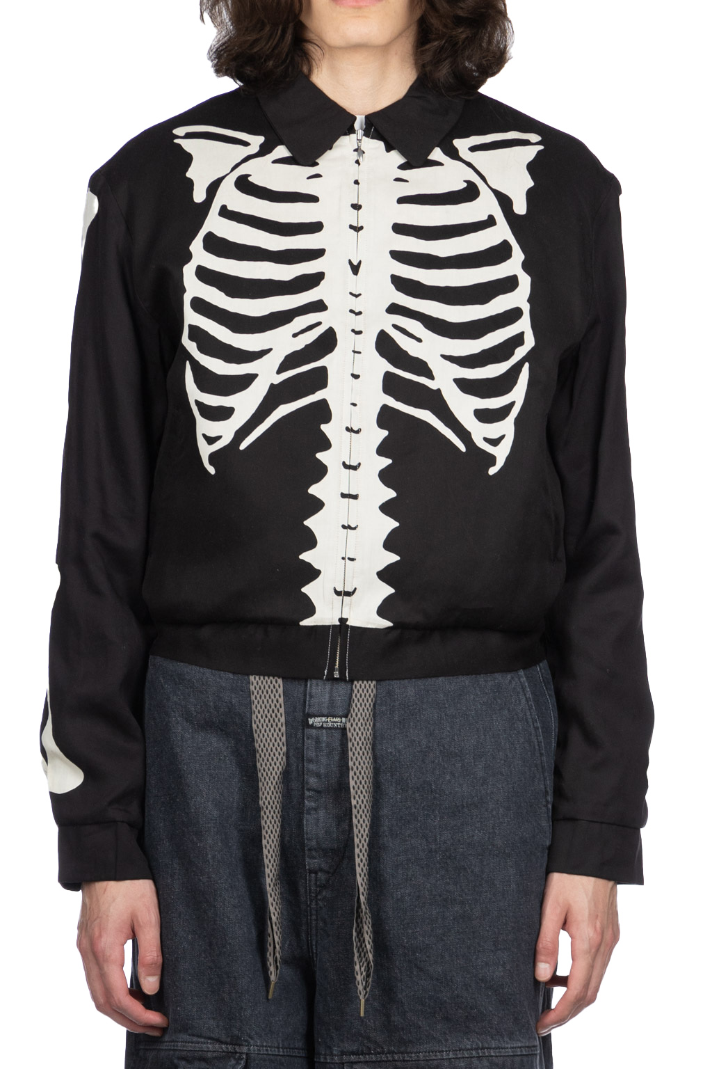 Kapital | Rayon Twill BONE Drizzler JKT - Black | Men | Blue
