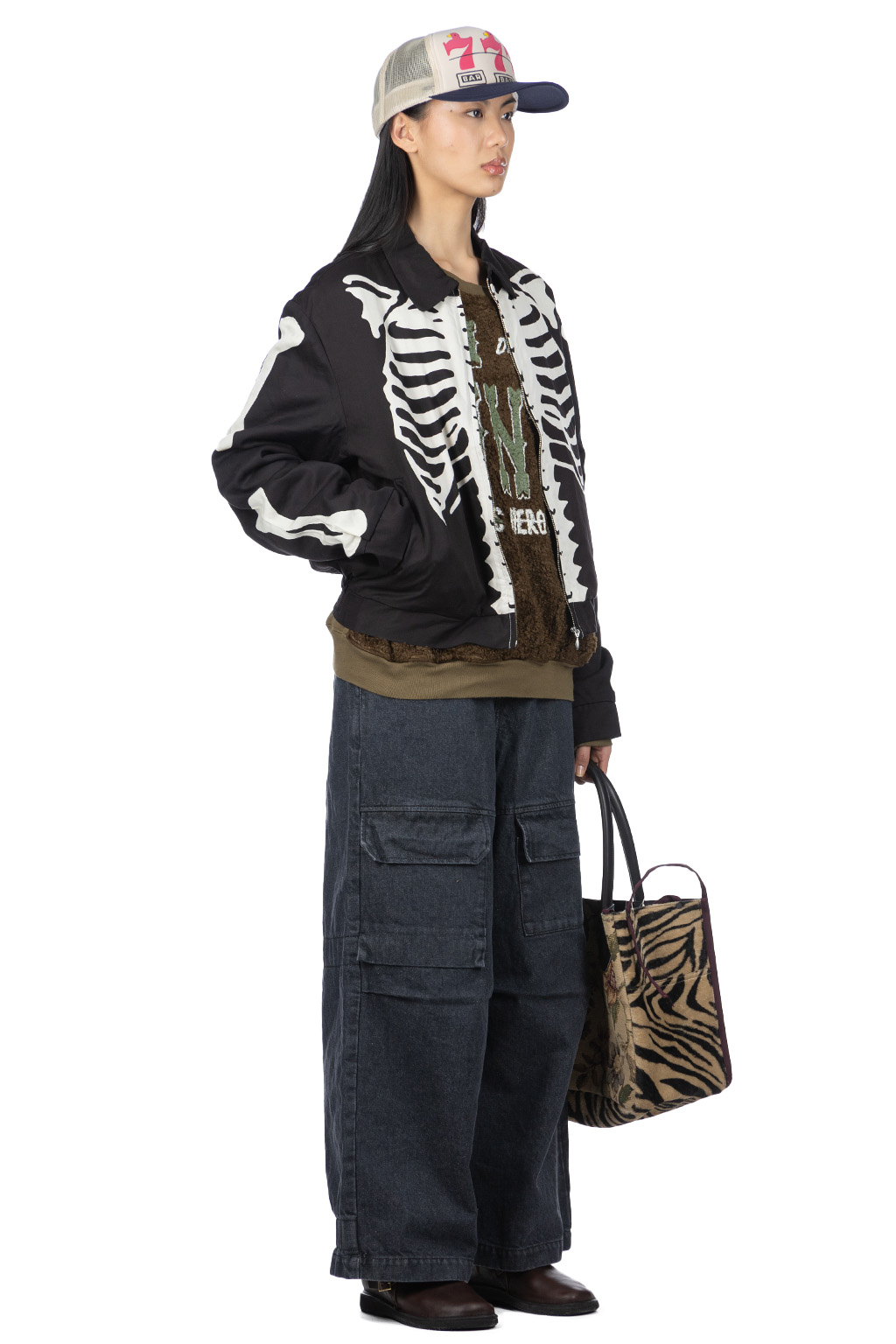 Kapital | Rayon Twill BONE Drizzler JKT - Black | Women | Blue