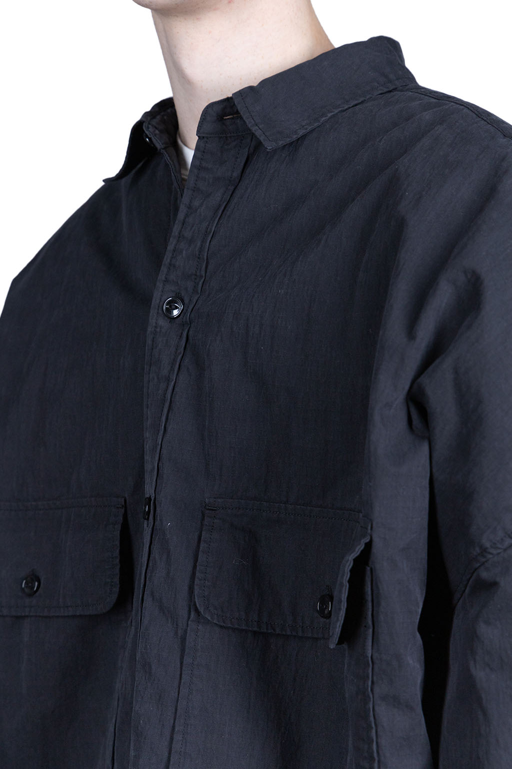 Kapital Rip Stop Sloppy Shirt Coat - Black