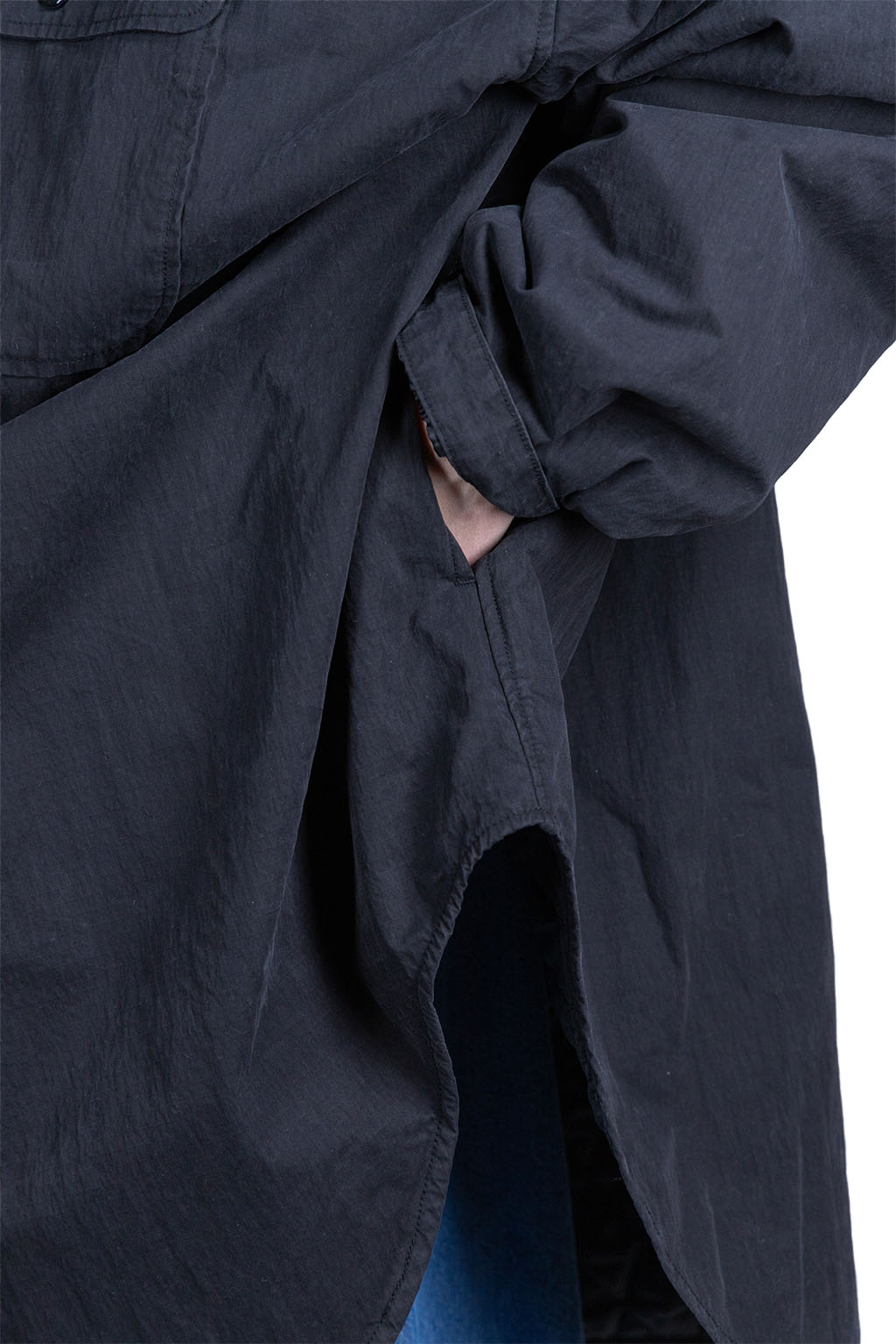 Kapital Rip Stop Sloppy Shirt Coat - Black