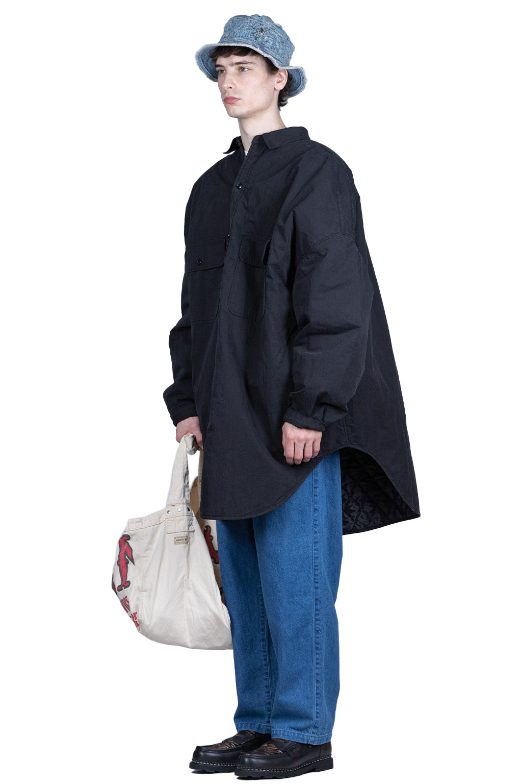 Kapital Rip Stop Sloppy Shirt Coat - Black
