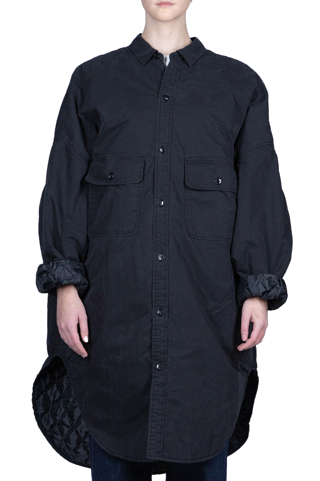 Kapital Rip Stop Sloppy Shirt Coat - Black