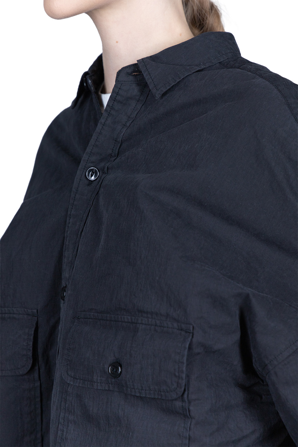 Kapital Rip Stop Sloppy Shirt Coat - Black