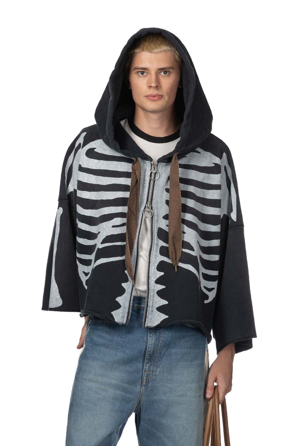 Kapital - SWT Knit DEVIL Hoodie Blouson-Bone - Black  