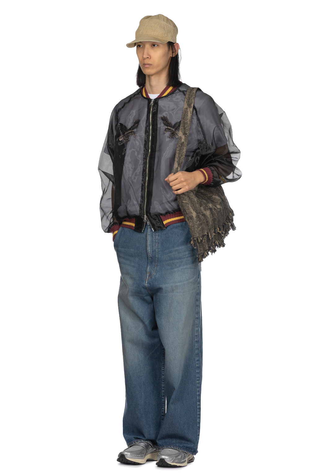 Kapital - Sheer Pearl Mosquito Guard Souvenir JKT RAVEN and SKULL