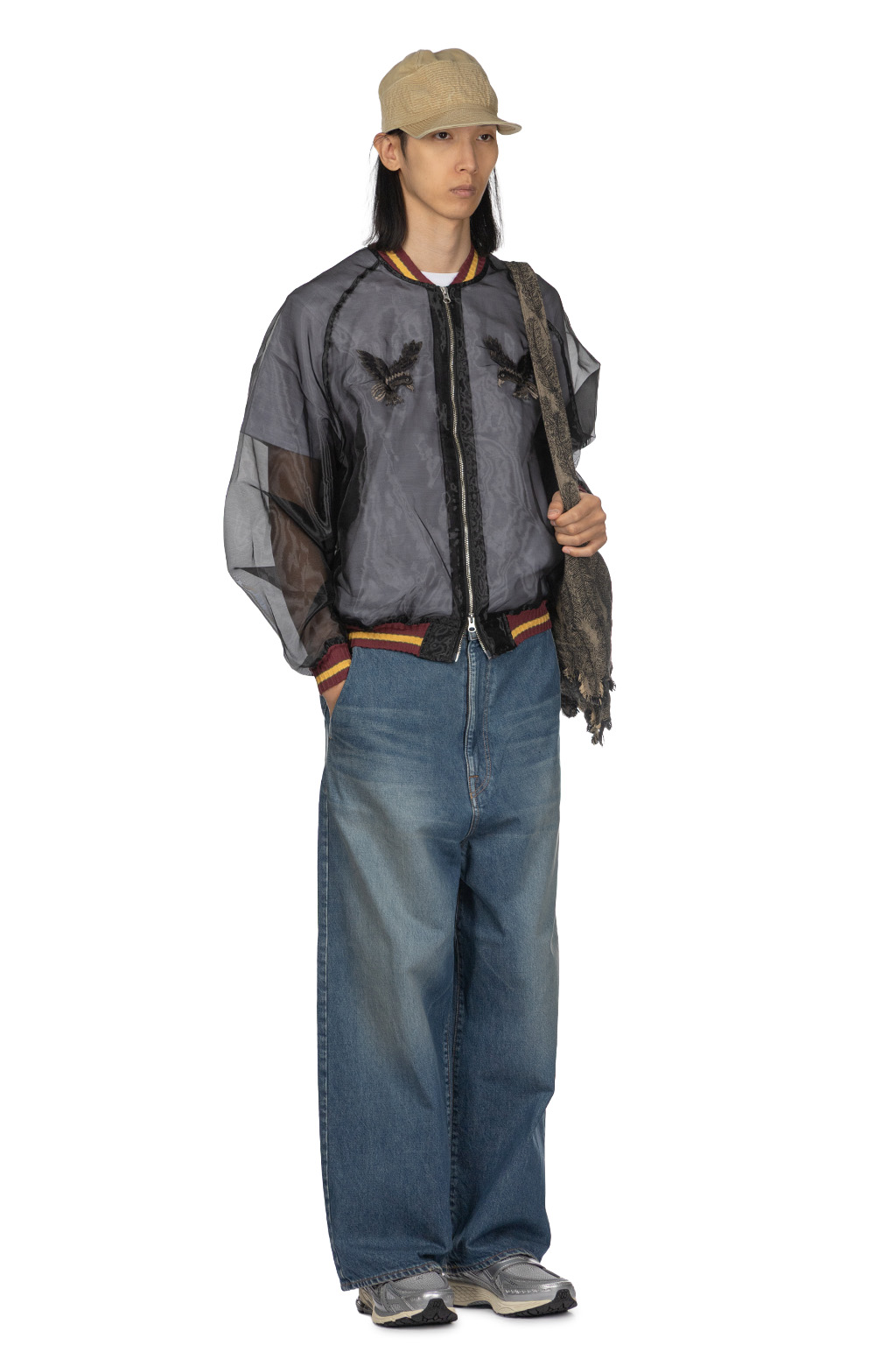 Kapital - Sheer Pearl Mosquito Guard Souvenir JKT RAVEN and SKULL