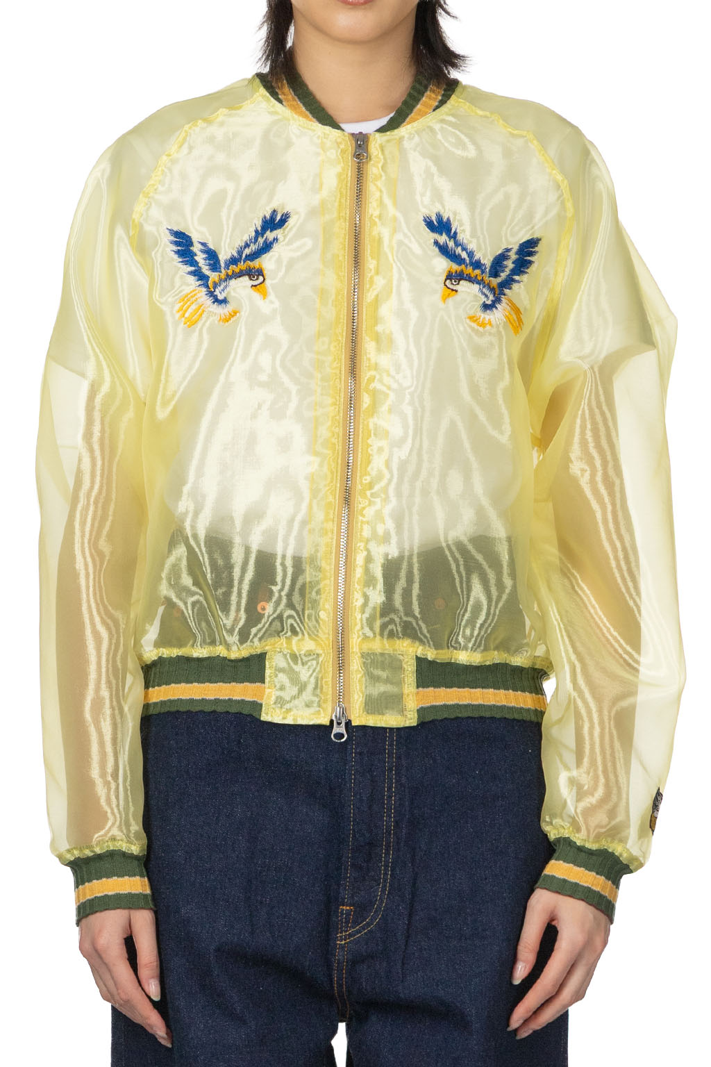 Kapital - Sheer Pearl Mosquito Guard Souvenir Jacket Jamaica - Yellow