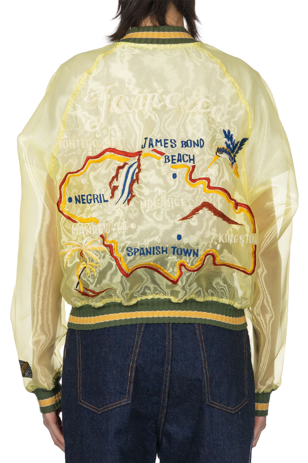 Kapital - Sheer Pearl Mosquito Guard Souvenir Jacket Jamaica - Yellow