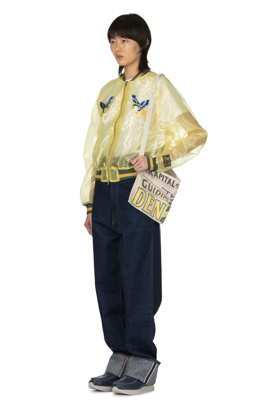 Kapital - Sheer Pearl Mosquito Guard Souvenir Jacket Jamaica - Yellow