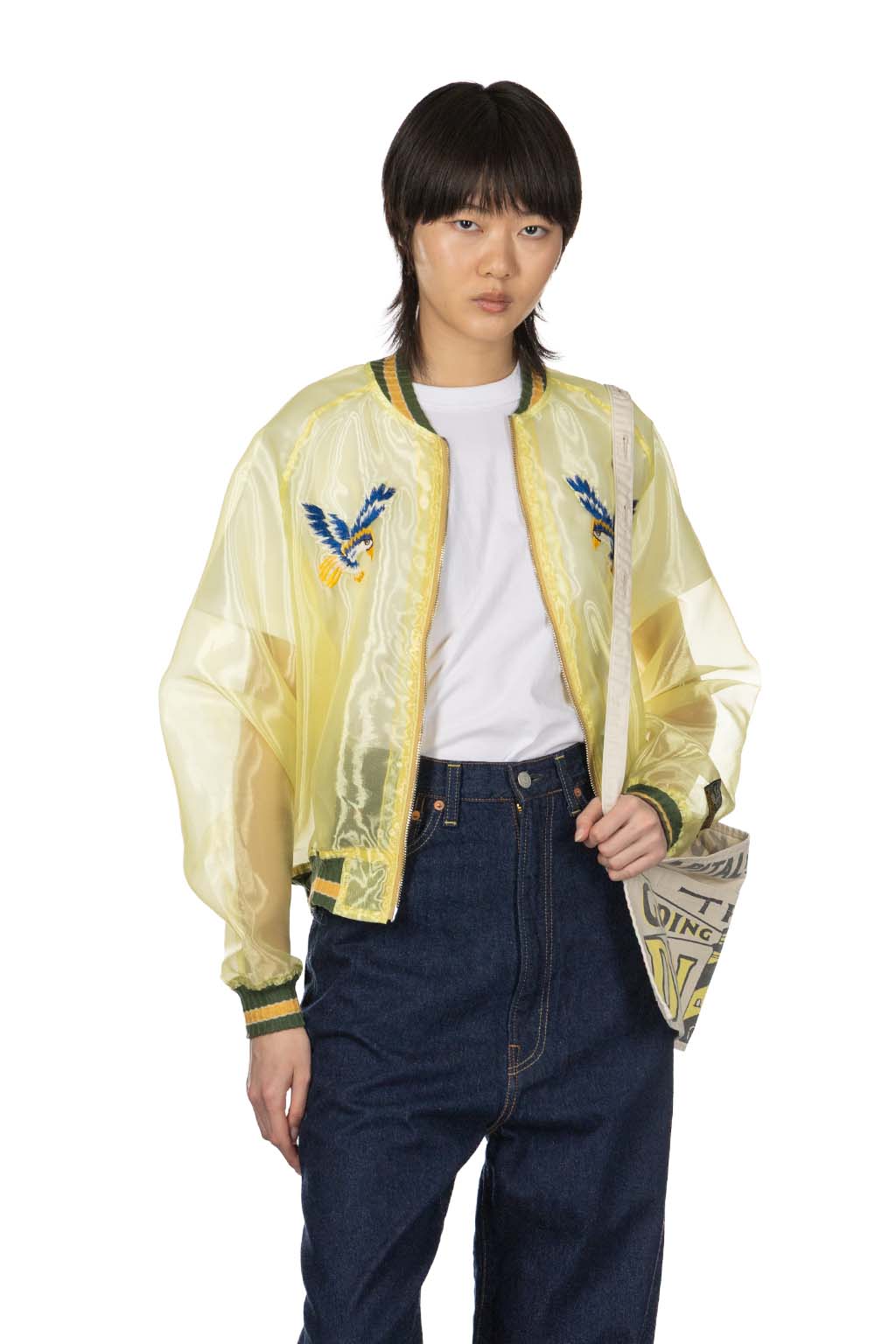 Kapital - Sheer Pearl Mosquito Guard Souvenir Jacket Jamaica - Yellow