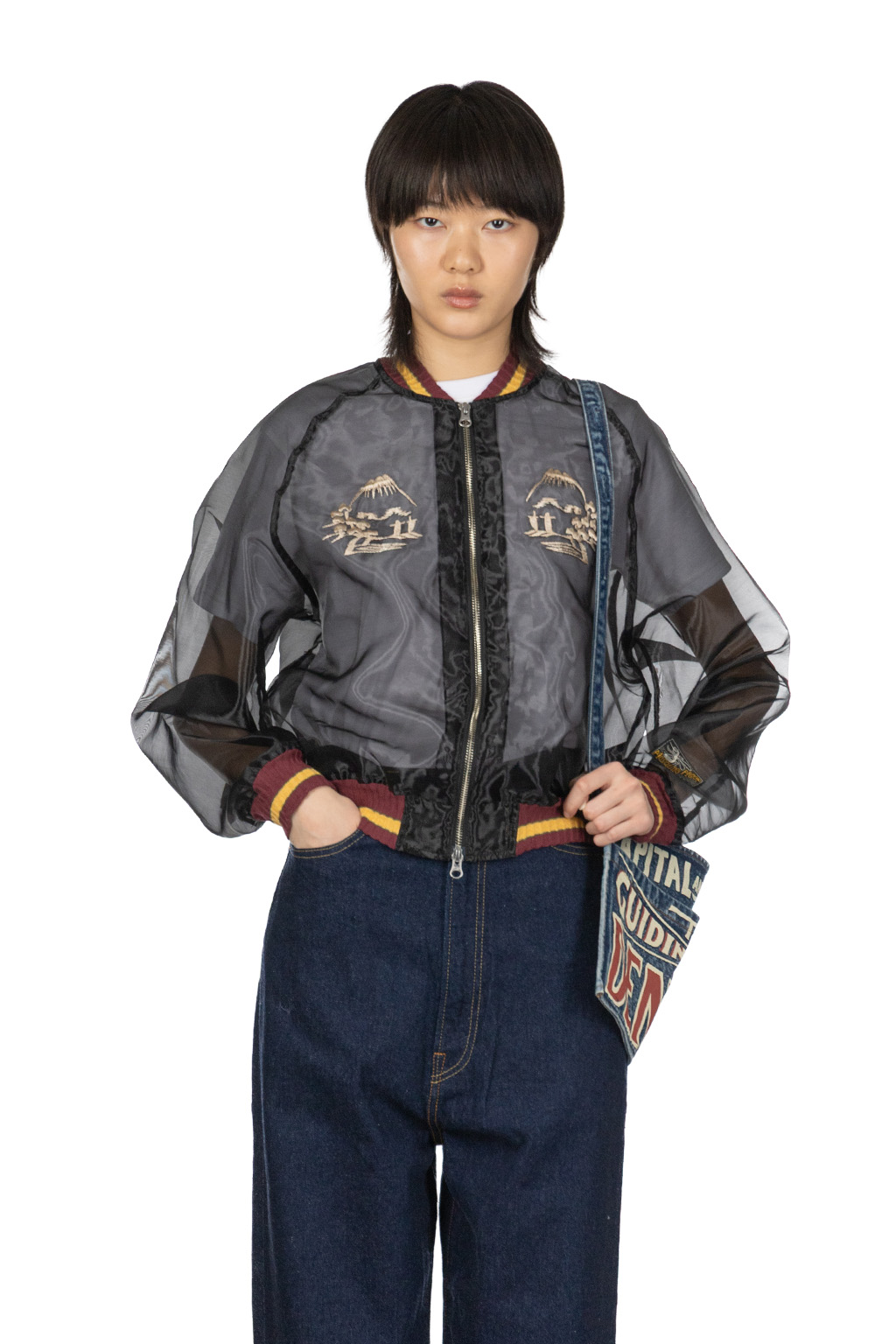 Kapital - Sheer Pearl Mosquito Guard Souvenir Jacket - Tiger - Black