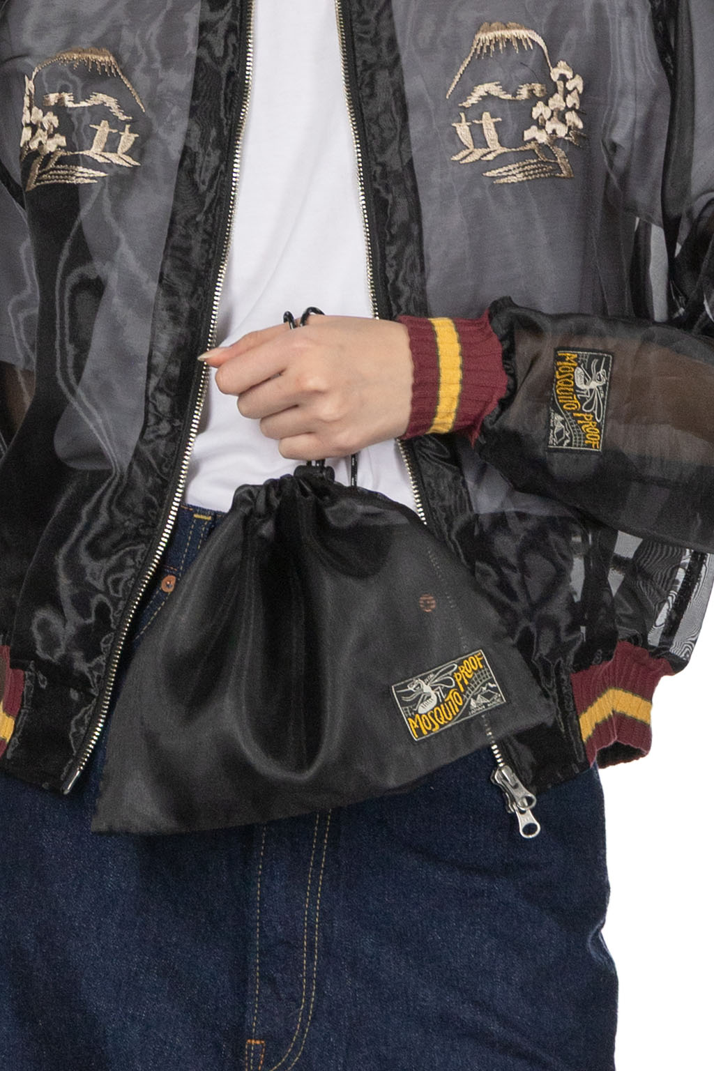 Kapital - Sheer Pearl Mosquito Guard Souvenir Jacket - Tiger - Black