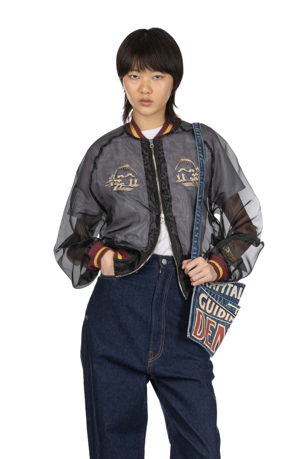 Kapital - Sheer Pearl Mosquito Guard Souvenir Jacket - Tiger - Black