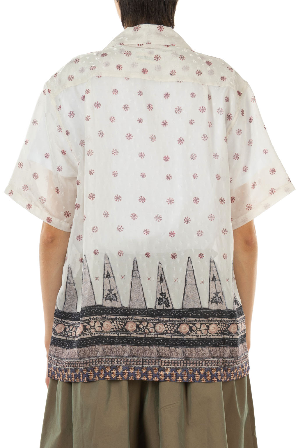 Kapital - Sheer SARASA Calico Camp Collar Short Sleeve Shirt - Natural
