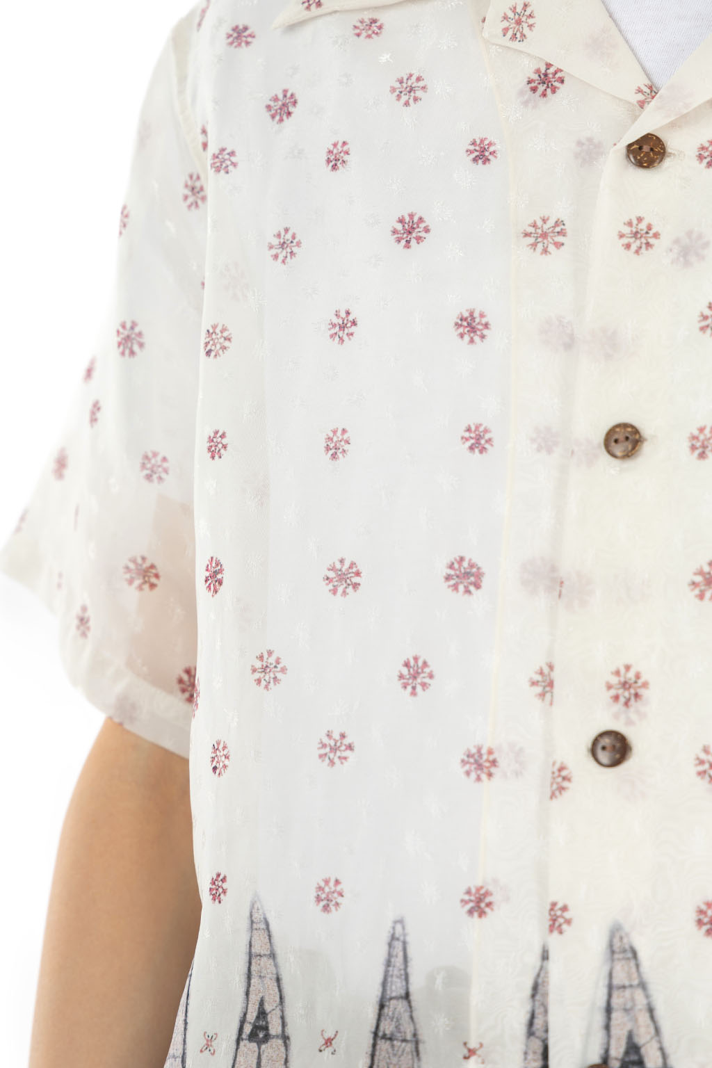 Kapital - Sheer SARASA Calico Camp Collar Short Sleeve Shirt - Natural