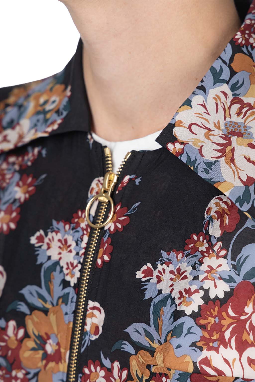 Kapital - Silk Rayon CHAMPETRE MARIA DRIZZLE Open Collar Shirt - Black