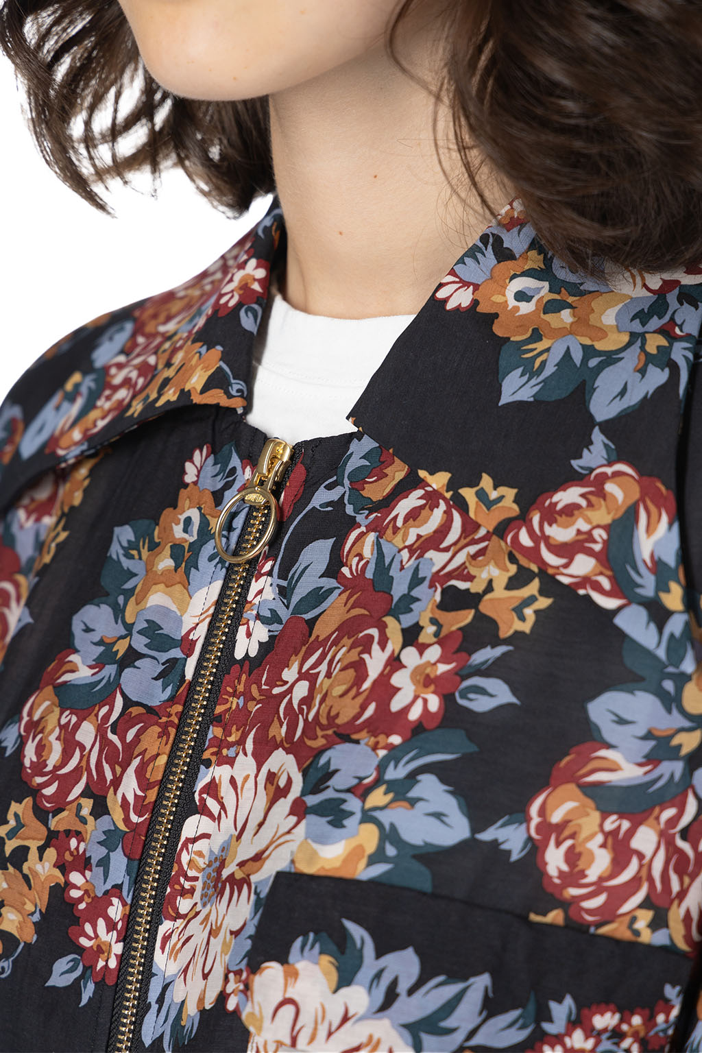 Kapital - Silk Rayon CHAMPETRE MARIA DRIZZLE Open Collar Shirt - Black