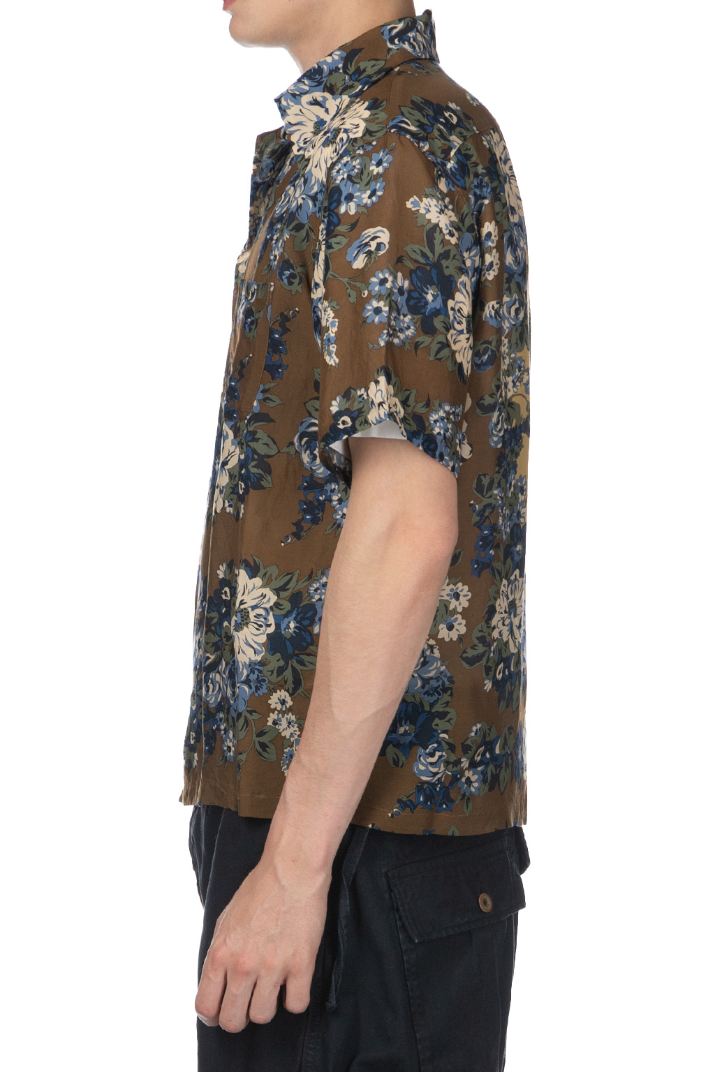 Kapital - Silk Rayon CHAMPETRE MARIA WRANGLE Collar Aloha Shirt - BR Khaki