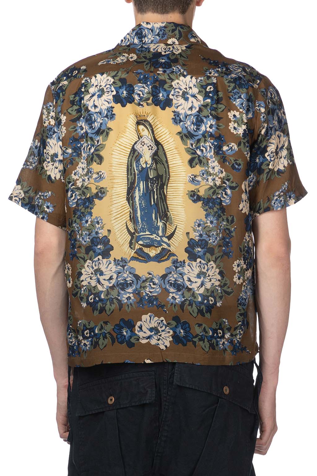 Kapital - Silk Rayon CHAMPETRE MARIA WRANGLE Collar Aloha Shirt - BR Khaki