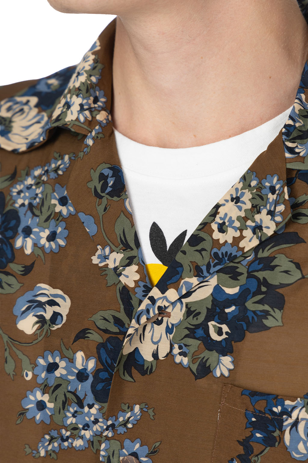 Kapital - Silk Rayon CHAMPETRE MARIA WRANGLE Collar Aloha Shirt - BR Khaki