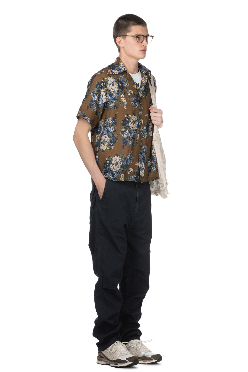 Kapital - Silk Rayon CHAMPETRE MARIA WRANGLE Collar Aloha Shirt - BR Khaki