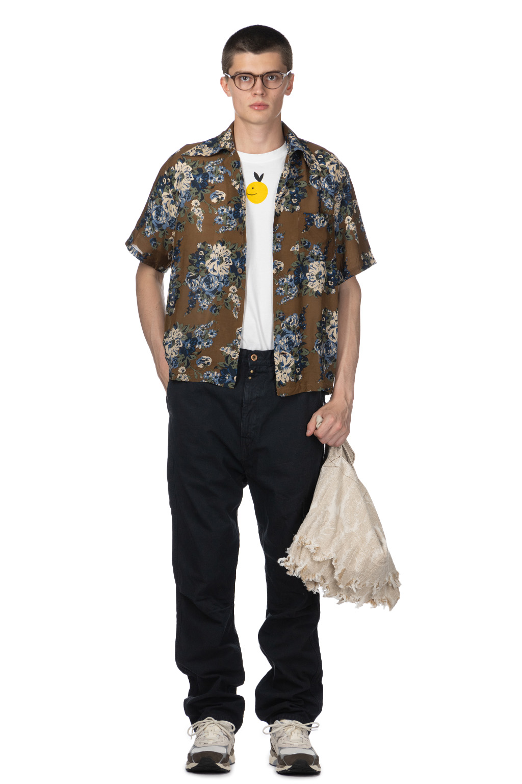 Kapital - Silk Rayon CHAMPETRE MARIA WRANGLE Collar Aloha Shirt - BR Khaki