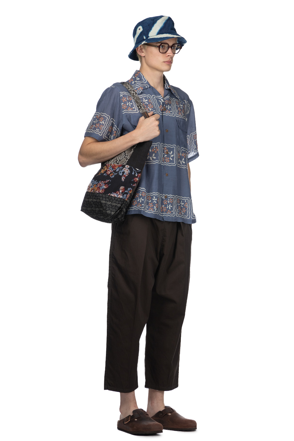 Kapital - Silk Rayon COOKIE WRANGLE Collar Aloha Shirt - Blue