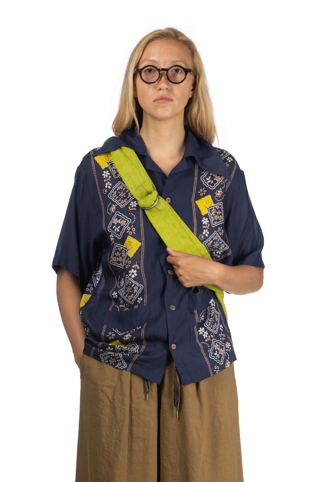 Kapital | Silk Rayon PECKSIH RAINBOWY WRANGLE Cuba Shirt - Navy Kapital | Silk Rayon PECKSIH RAINBOWY WRANGLE Cuba Shirt - Navy